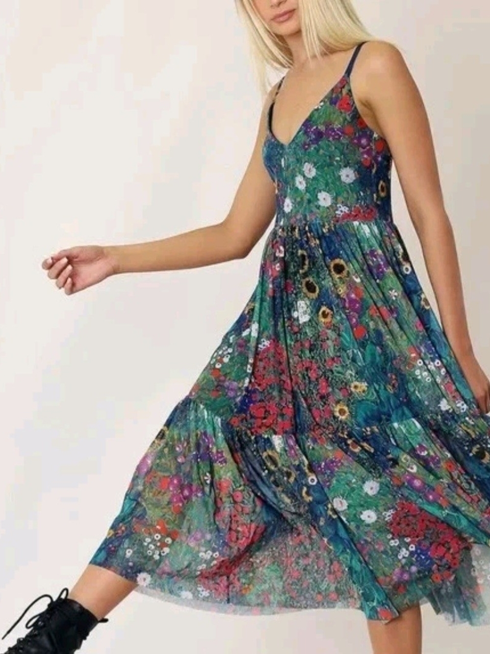 BlackMilk Klimt Collage Sheer Midaxi Dress Size M - Picture 4 of 8